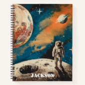 Weltraumastronaut, Astronomie, individuelles Noteb Notizblock (Vorderseite)