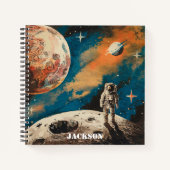 Weltraumastronaut, Astronomie, individuelles Noteb Notizblock (Vorderseite)
