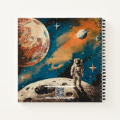 Weltraumastronaut, Astronomie, individuelles Noteb Notizblock (Rückseite)