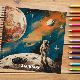 Weltraumastronaut, Astronomie, individuelles Noteb Notizblock