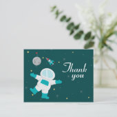 Weltraumastronaut Geburtstag danke Postkarte (Stehend Vorderseite)