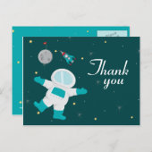 Weltraumastronaut Geburtstag danke Postkarte (Vorne/Hinten)