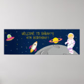 Weltraumastronaut Geburtstagsbanner Poster (Vorne)