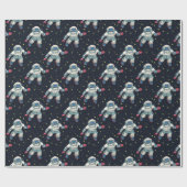 Weltraumastronaut geschenkpapier (Flach)