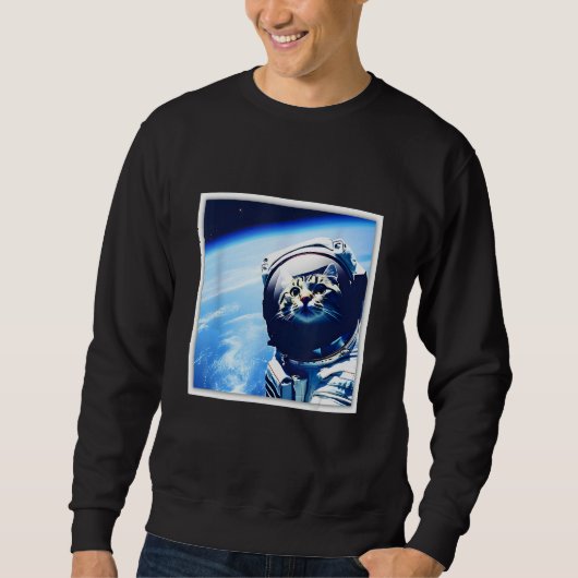 Weltraumastronaut Katze Sweatshirt (Vorderseite)