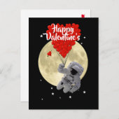 Weltraumastronaut Kinder Valentinstag Ankündigungspostkarte (Vorne/Hinten)