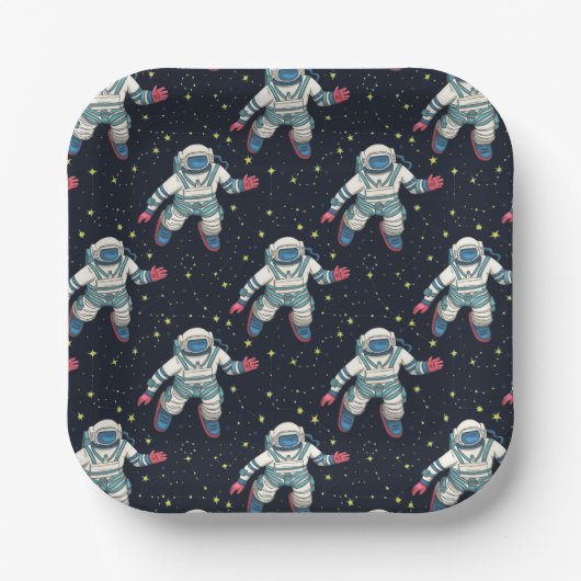 Weltraumastronaut Pappteller (Vorderseite)