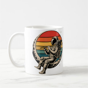 Weltraumastronaut spielt Flötenspieler Musiker Flö Kaffeetasse