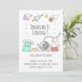 Weltraumastronauten zur Veranschaulichung der Gebu Einladung (Stehend Vorderseite)