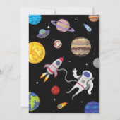 Weltraumastronautengalaxieplaneten Geburtstag Einladung (Rückseite)