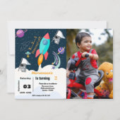 Weltraumastronautin Geburtstag Einladung (Vorderseite)