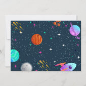 Weltraumastronautin Geburtstag Einladung (Rückseite)