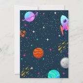 Weltraumastronautin Geburtstag Einladung (Rückseite)