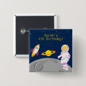 Weltraumatronin Birthday Button (Vorne & Hinten)