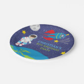Weltraumatstronaut zum Geburtstag Pappteller (Schrägansicht)