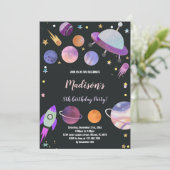 Weltraumaufenthalt Einladung (Stehend Vorderseite)