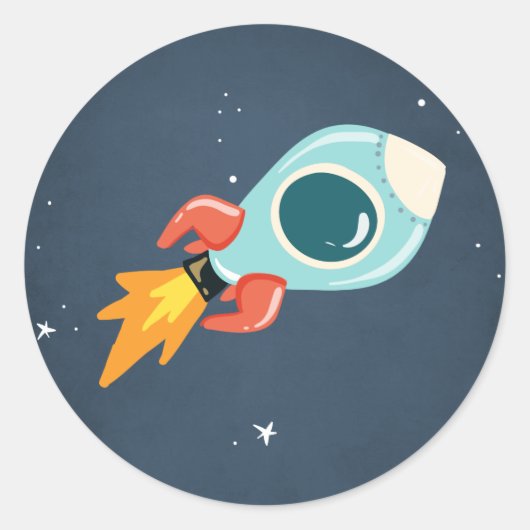 Weltraumaufkleber Umschlag Aufkleber Space Rocket (Vorderseite)
