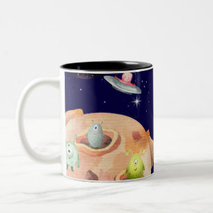 WeltraumAußerirdischen Zweifarbige Tasse