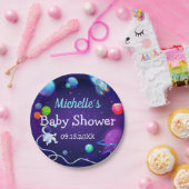 WeltraumBaby-Dusche Blue Astronaut Planet Pappteller (Party)