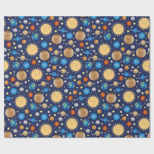 WeltraumBaby-Dusche Galaxy Universe Stars Geschenkpapier (Flach)