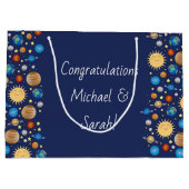 WeltraumBaby-Dusche Galaxy Universe Stars Große Geschenktüte (Rückseite)