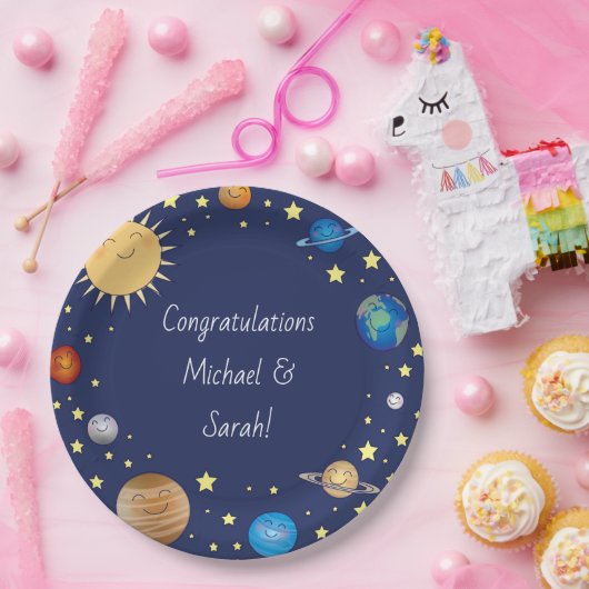 WeltraumBaby-Dusche Galaxy Universe Stars Pappteller (Party)