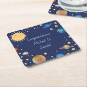 WeltraumBaby-Dusche Galaxy Universe Stars Rechteckiger Pappuntersetzer (angewinkelt)