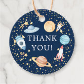 WeltraumBaby Dusche Gefallen Tag Geschenkanhänger (Vorderseite)