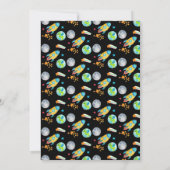 Weltraumbahnhof 4. Geburtstagsmond Einladung (Rückseite)