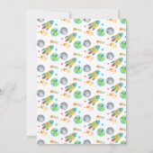 Weltraumbahnhof 4. Geburtstagsmond Einladung (Rückseite)