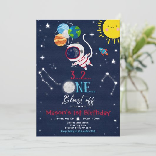 Weltraumbahnhof Einladung (Stehend Vorderseite)