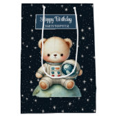 Weltraumbär Geburtstagsgeschenktasche für kleinen Mittlere Geschenktüte (Rückseite)