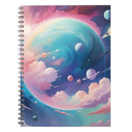 Weltraumbezogene abstrakte Kunst Notizblock