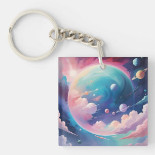 Weltraumbezogene abstrakte Kunst Schlüsselanhänger
