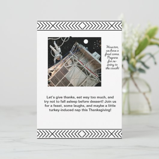 Weltraumbezogene Erntedank-Einladung Einladung (Stehend Vorderseite)