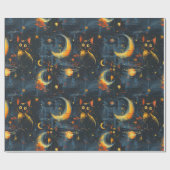 Weltraumbezogene nahtlose Muster Katzenastronaut Geschenkpapier (Flach)