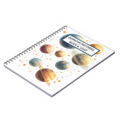 Weltraumbezogene Planeten Spiral Foto Notebook Notizblock (Linke Seite)