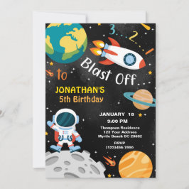 Weltraumblase von 5. Geburtstagsparty Einladung