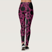 Weltraumblasen - Glitzer Fuschia Leggings (Rückseite)