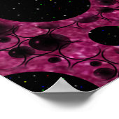Weltraumblasen - Glitzer Fuschia Poster (Ecke)