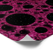 Weltraumblasen - Glitzer Fuschia Poster (Ecke)