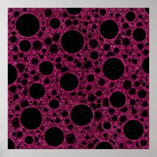 Weltraumblasen - Glitzer Fuschia Poster (Vorne)