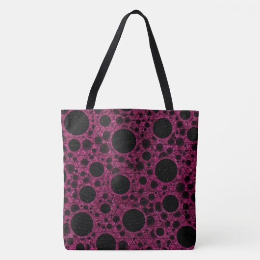 Weltraumblasen - Glitzer Fuschia Tasche (Vorderseite)