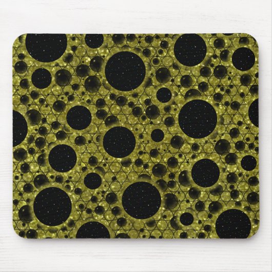Weltraumblasen - Glitzer Gold Mousepad (Vorne)