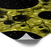 Weltraumblasen - Glitzer Gold Poster (Ecke)