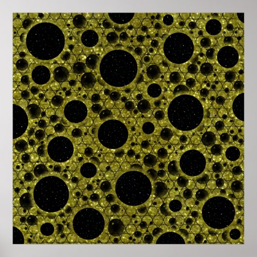 Weltraumblasen - Glitzer Gold Poster (Vorne)
