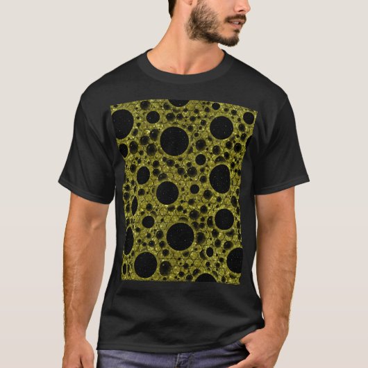 Weltraumblasen - Glitzer Gold T-Shirt (Vorderseite)