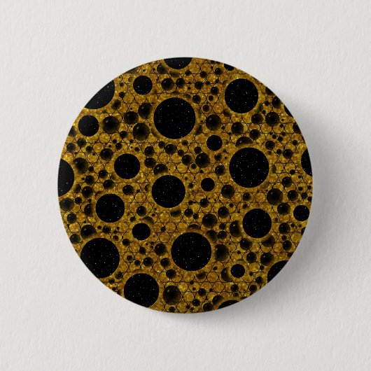 Weltraumblasen - Glitzer Orange Button (Vorderseite)