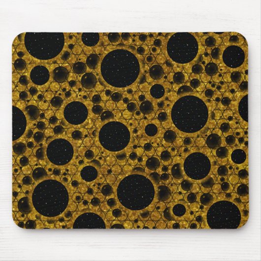 Weltraumblasen - Glitzer Orange Mousepad (Vorne)