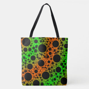 Weltraumblasen - orange/grün tasche